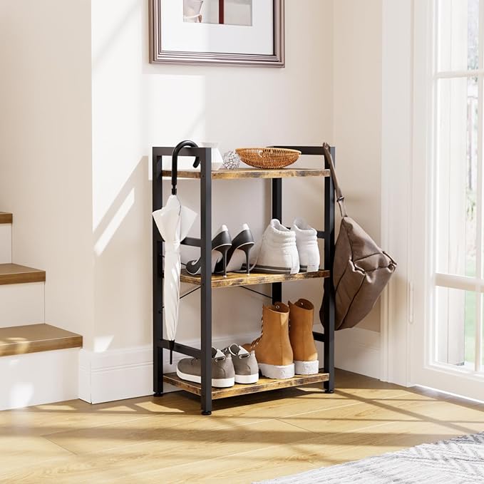 NUMENN 3 Tier Slim Bookshelf, Bookcase Shelf Storage Organizer, Modern Book - Image 4