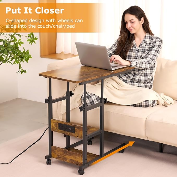 C Shaped End Table Height Adjustable - Image 3