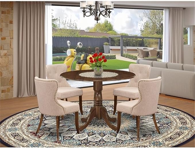 East West Furniture DLSI5-AWA-04 5 Piece Kitchen Table Set - Image 10