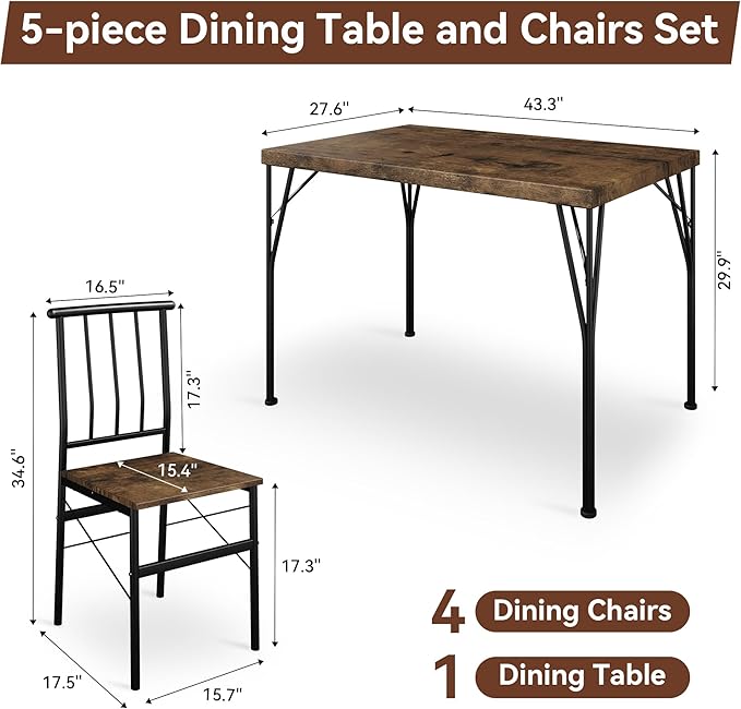 Vipbear Kitchen Dining Table Set - Image 2