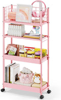 KINGRACK Slim Storage Cart, 4-Tier Metal Utility Rolling Cart by KINGRACK
