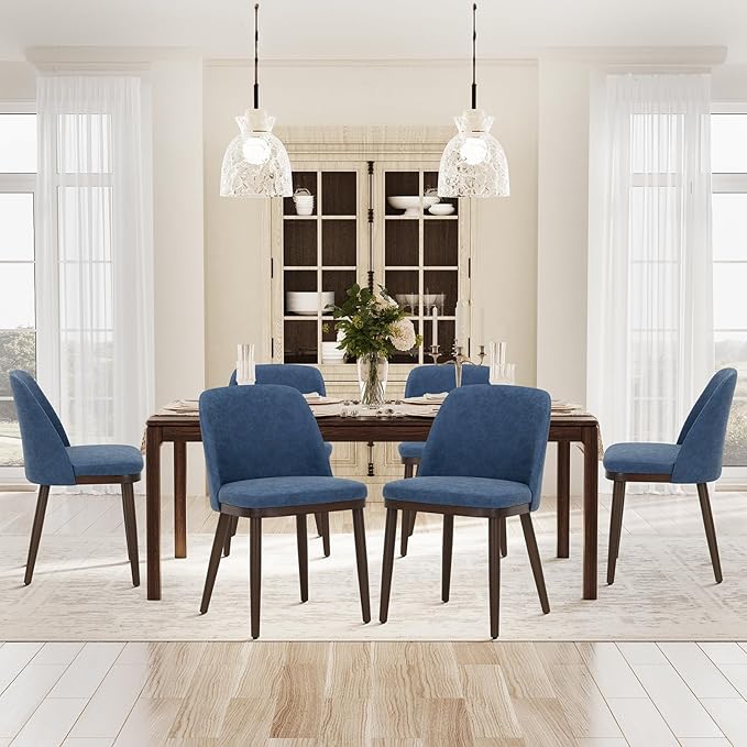 COLAMY Upholstered Dining Chairs Set of 6, Modern Kitchen Chairs - Image 2