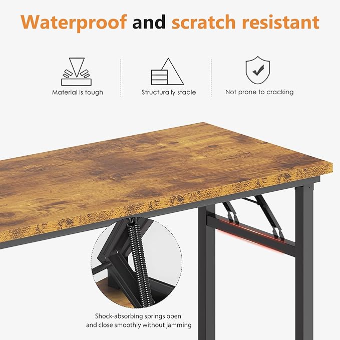 SDHYL 62 inches No Assembly Foldable Computer Desk - Image 5