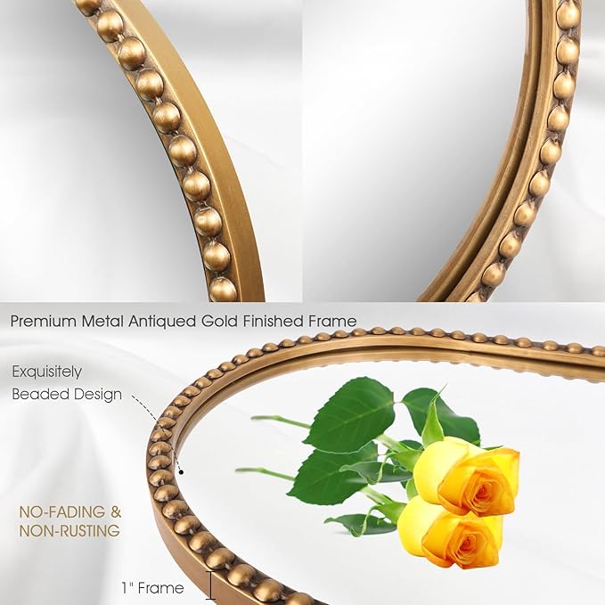 Oval Full Length Mirror, Living Room, Antique Gold - Image 5