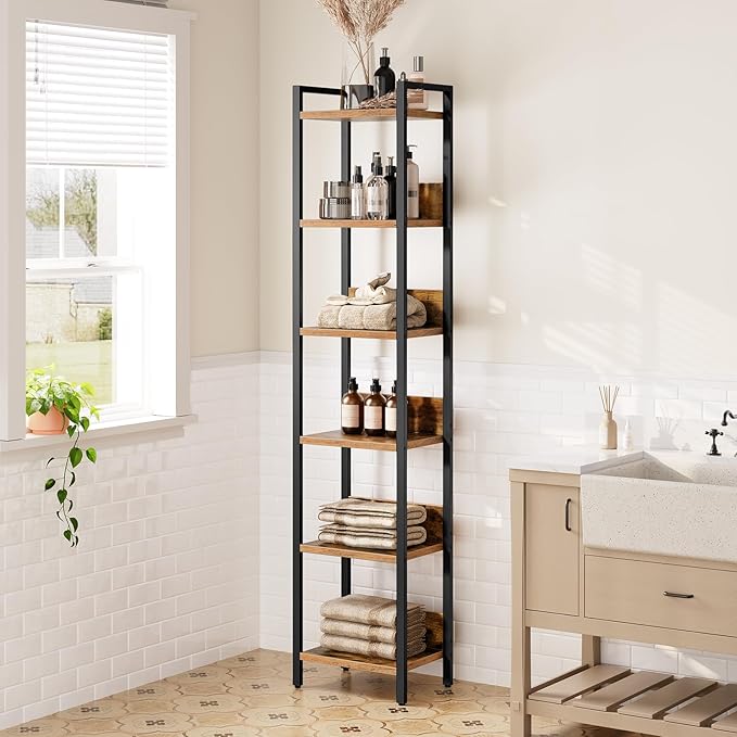 Bookshelf, 6-Tier Bookcase, Standing Book Shelf - Image 6