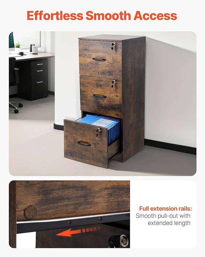 VEVOR 3 Drawer File Cabinet - Image 7
