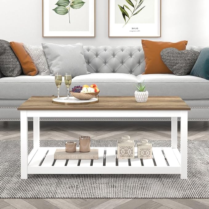 FOLUBAN Farmhouse Coffee Table - Image 6