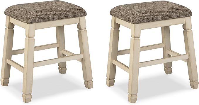 Signature Design by Ashley Bolanburg Farmhouse 24" Counter Height Upholstered by SignatureDesignbyAshley