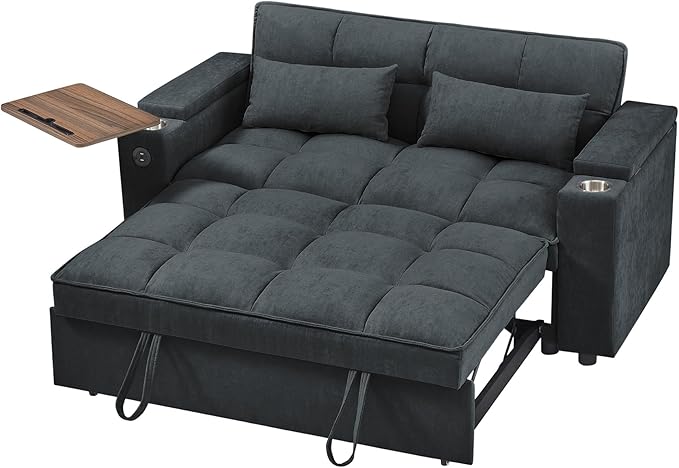 3 in 1 Queen Loveseat Convertible Sofabed Modern Living Room Multifunctional - Image 8