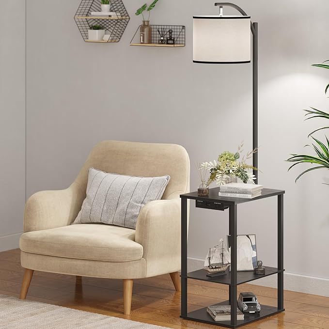 SUNMORY Floor Lamp with Table, End Table - Image 9