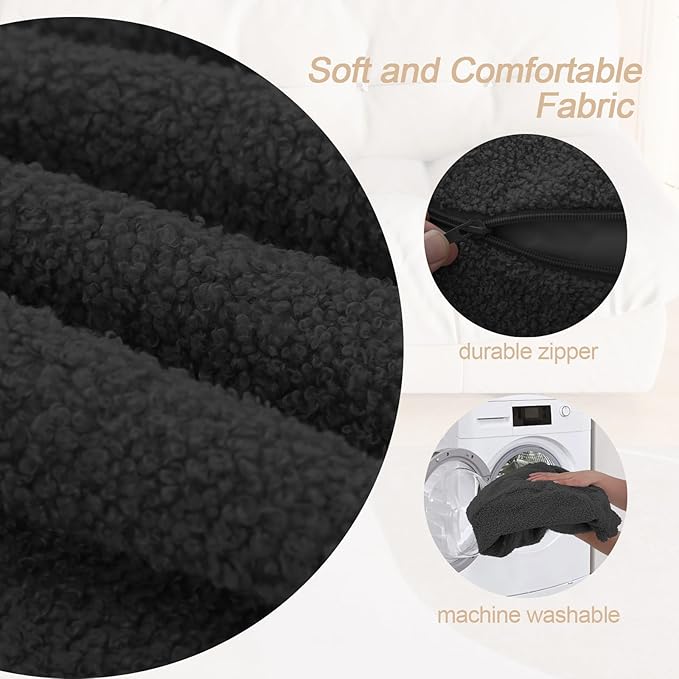 MeMoreCool Stuffed Round Pouf Ottoman Foot Rest, Floor Pouf Foot Stool - Image 5