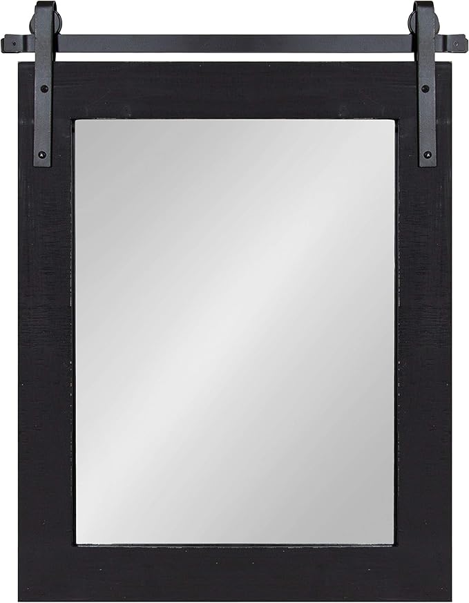 Kate and Laurel Cates Farmhouse Wood Framed Wall Mirror, 22 x 30, Barn - Image 3