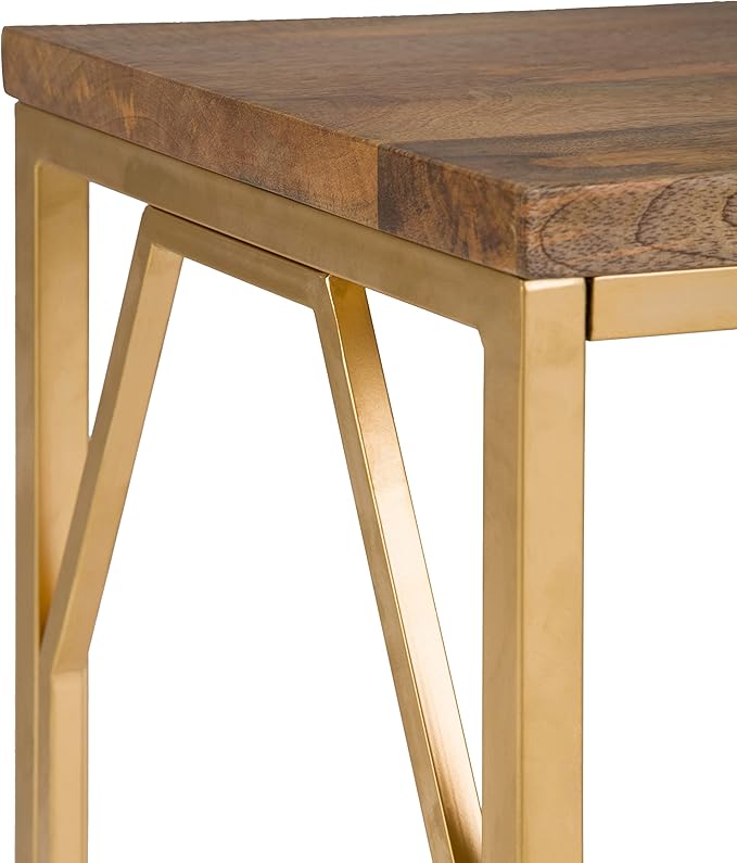 SIMPLIHOME Selma Contemporary 20 Inch Wide Metal and Wood Accent Side Table in - Image 8