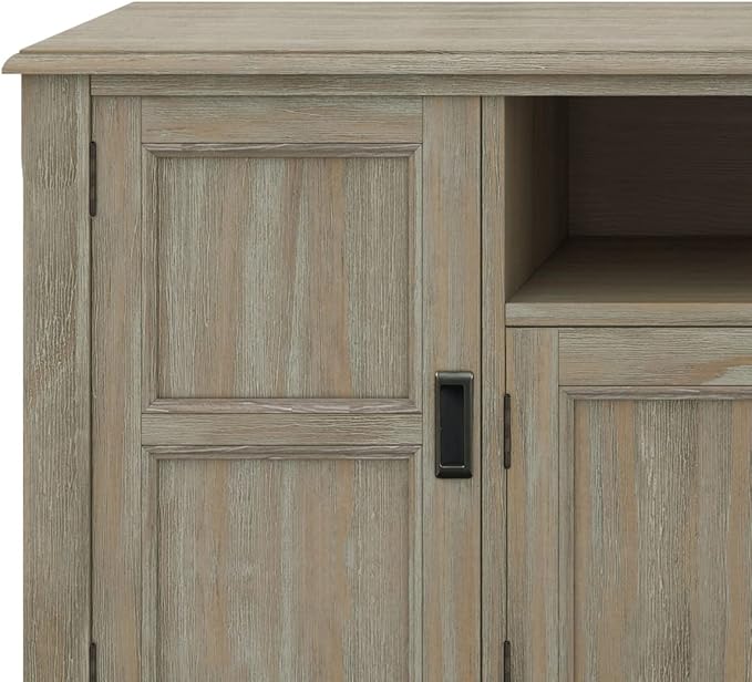SIMPLIHOME Burlington SOLID WOOD 72 inch Wide Transitional TV Media Stand in - Image 5