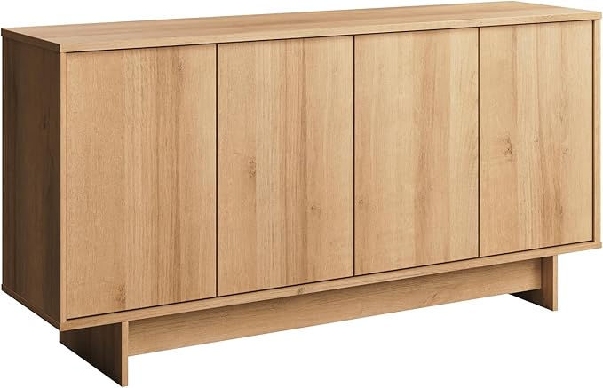 Prepac Natural Oak Finnley Sideboard Cabinet Buffet Cabinet by PREPACRTASTORAGEFURNITURE