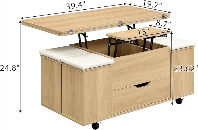Merax Multi-Functional Lift-Top Coffee Table - Image 2
