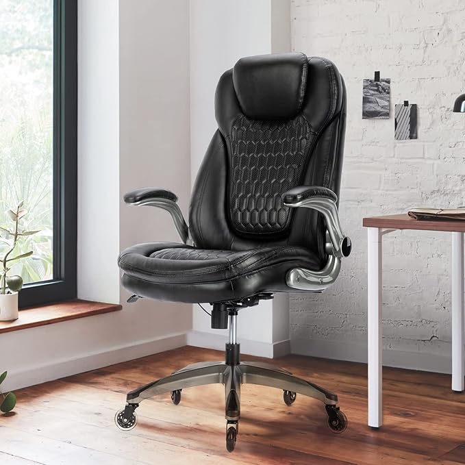 Executive Office Chair-Ergonomic Computer Desk Chair, High Back Leather Chair - Image 7