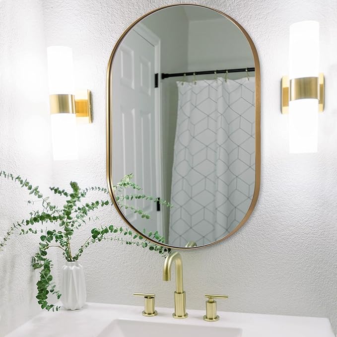 ANDY STAR Oval Mirrors for Bathroom, 26x38 Inch Gold Oval Mirror, Oval Brass - Image 8