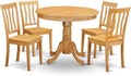 East West Furniture ANTI5-OAK-W 5 Piece Dining Room Table Set Includes a Round by EastWestFurniture