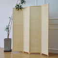4 Panel Room Divider and Folding Screen Room Divider, Bamboo Room Divider Screen by Furnnylane