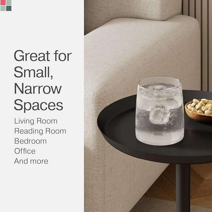 Round Metal Drink Table, Pedestal Drink Desk, Modern Home, and Living Room - Image 5
