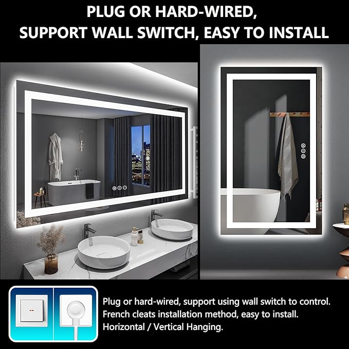 60x36 Inch LED Bathroom Mirror - Image 7