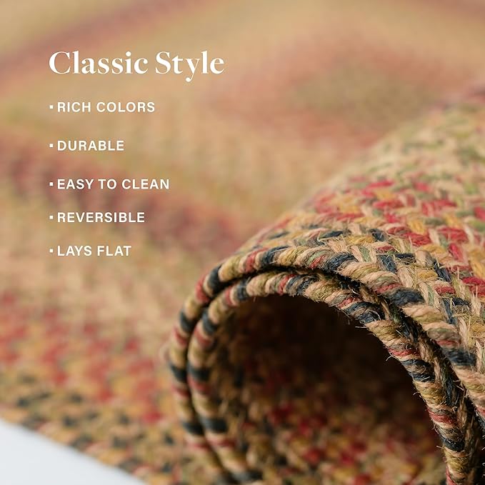 Kingston Jute Braided Rug 2x3' Multicolor – Braided Indoor Entryway Rug - Image 6
