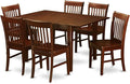 East West Furniture PSNO7-MAH-W 7 Piece Dining Table Set Consist of a Rectangle by EastWestFurniture
