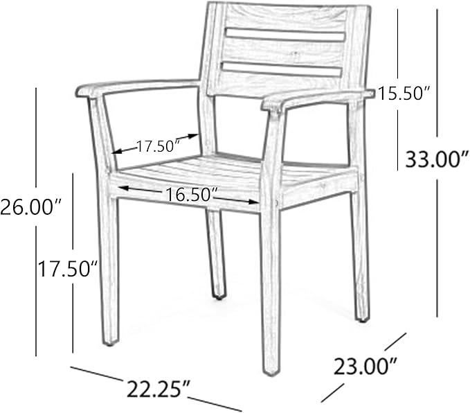 Merax Acacia Wood Dining Chairs Set of 2, Stamford Outdoor Acacia Wood Dining - Image 7
