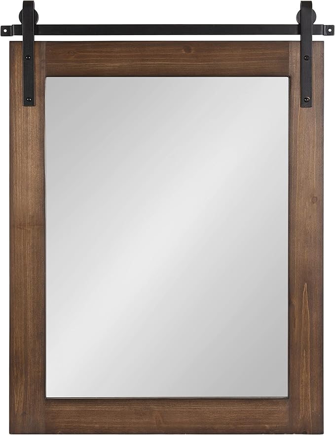 Kate and Laurel Cates Refined Decorative Framed Wall Mirror; 24 x 30; Walnut - Image 8