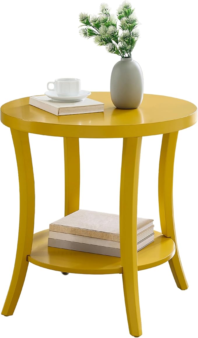 Roundhill Furniture Perth Contemporary Round End Table - Image 7