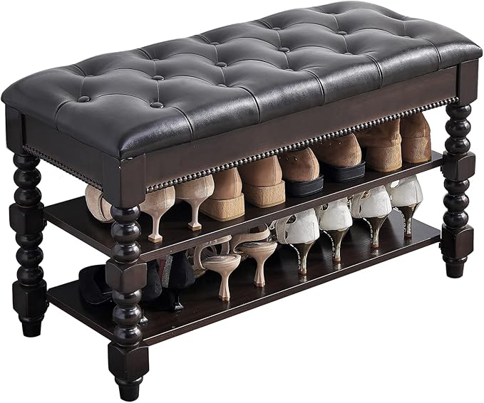 Shoe Storage Bench, Entryway Shoe Rack by ZIRKOOON