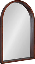Kate and Laurel Hutton MidCentury Modern Farmhouse Arch Mirror, Walnut Brown by KateandLaurel
