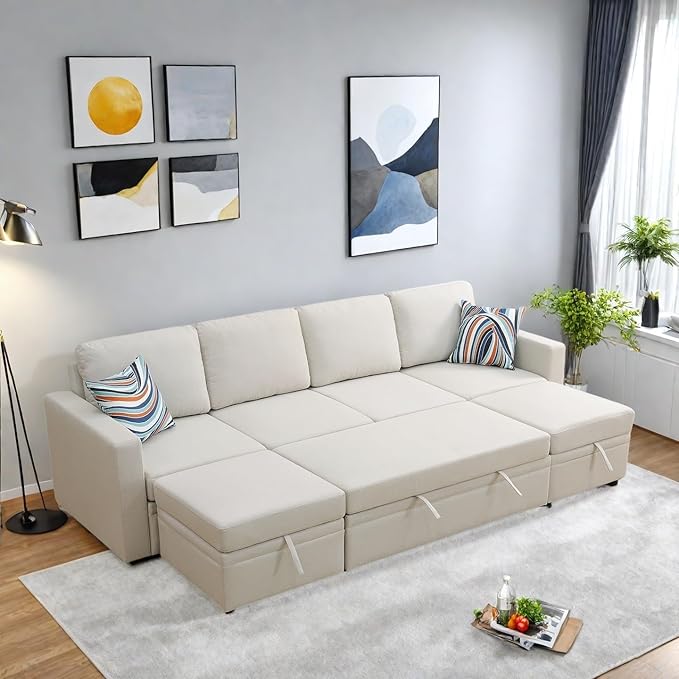 102 Inch L Shaped Sectional Couch by FONTOI