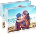 HELPLEX Acrylic Frames, 2 Pack 8x10, 24mm Thicker Frameless Clear Frame by HELPLEX