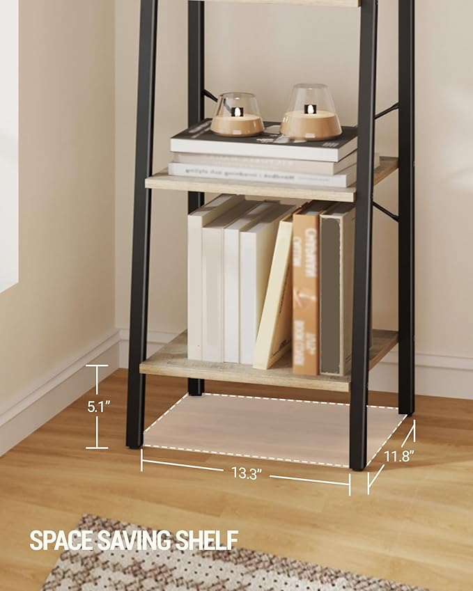 Ladder Shelf, Bookshelf Bookcase, Freestanding Corner Storage Shelve - Image 7