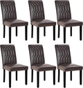 VECELO Upholstered Dining Chairs Set of 6, Modern PU Leather Accent Parsons by VECELO