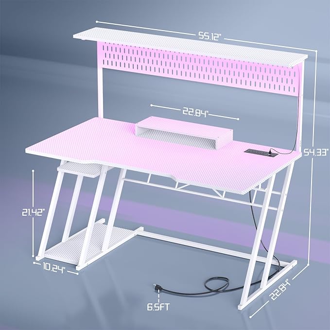 Armocity 53'' White Gaming Desk - Image 3