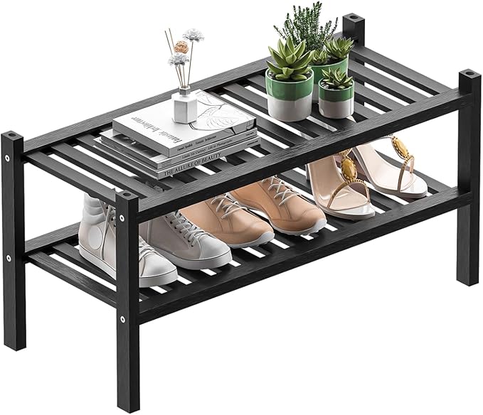 Shoe Rack 2-Tier Organizer-Stackable Storage Shelf by Unknown