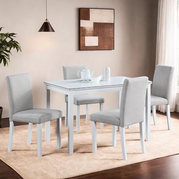 Dining Table Set for 4, 5-Piece Dining Room Table Set - Image 5