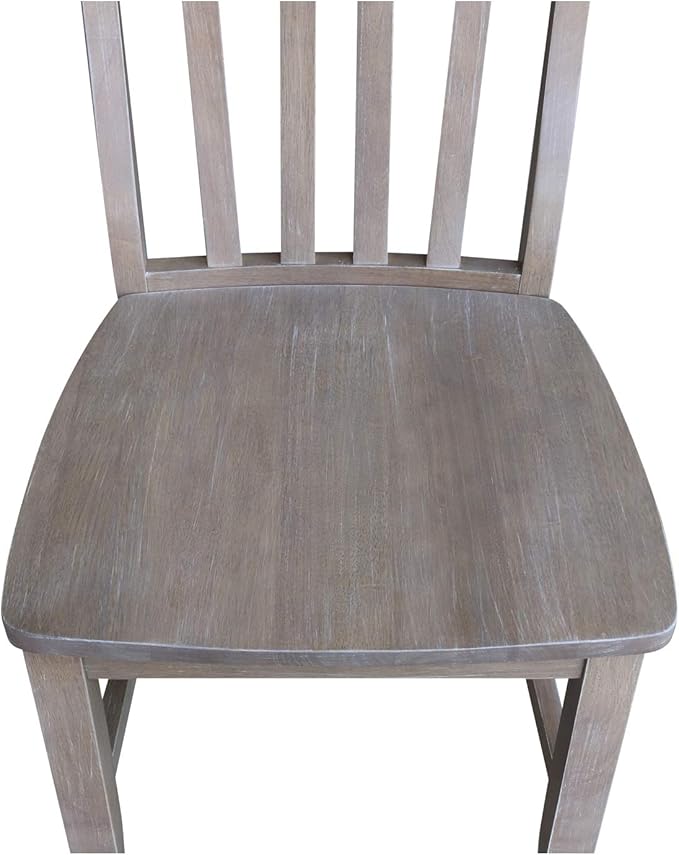 International Concepts Set of Two Cafe Dining Chairs, Washed Gray Taupe - Image 8