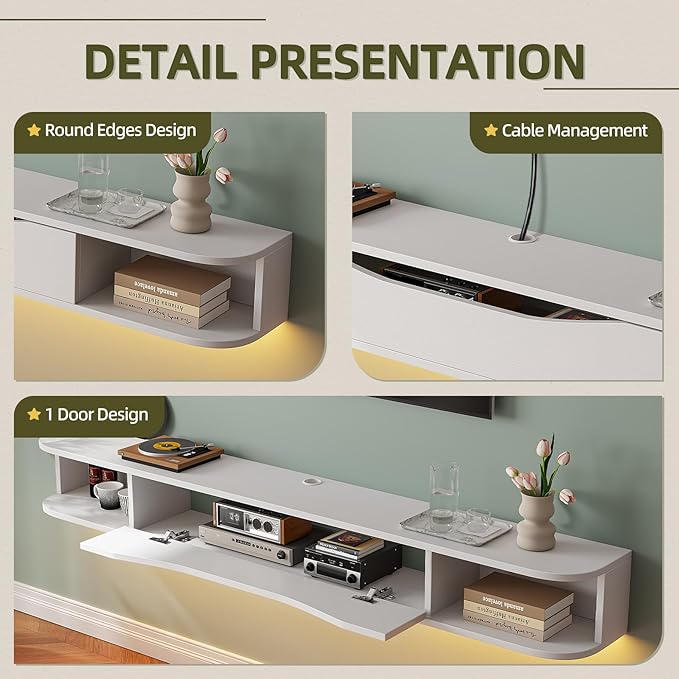 Floating TV Stand, Floating TV Console, Under TV Shelf - Image 7