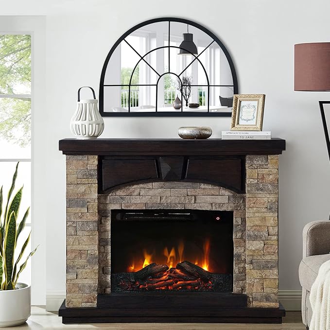 WAMIRRO Arched Window Pane Mirror Decor, Farmhouse Mantel Mirrors - Image 7