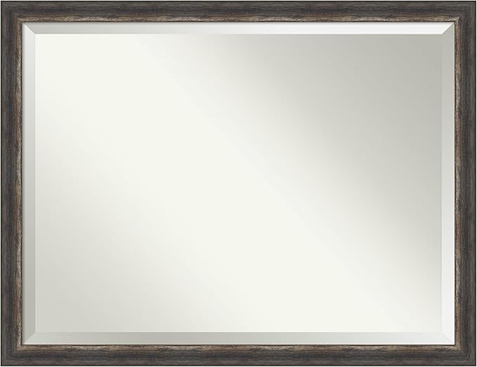 Amanti Art Brown Wall Mirror 34x44 Bark Rustic Char Narrow Rectangle Bathroom by AmantiArt
