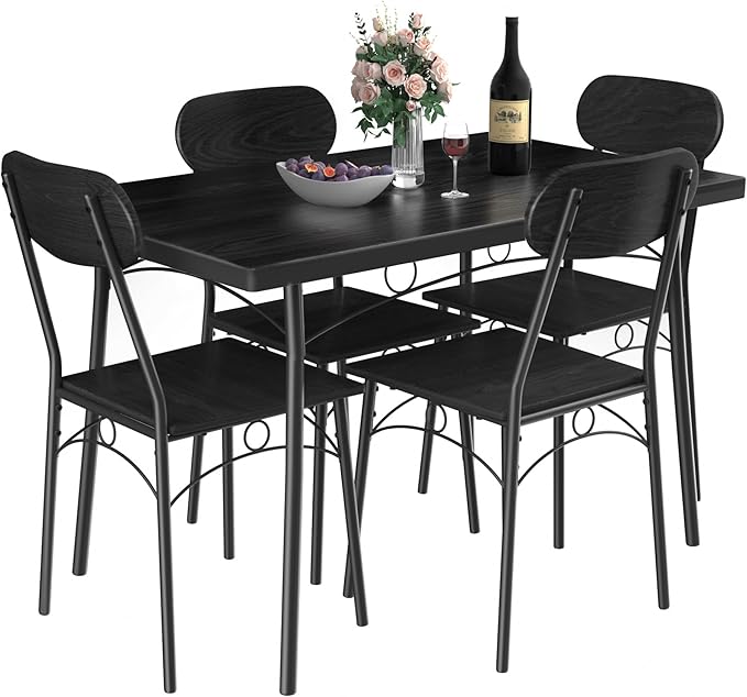 VECELO Dining Table Set for 4, 5 Piece Dinette by VECELO