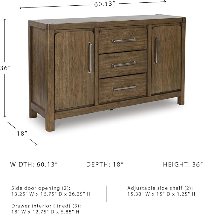 Signature Design by Ashley Cabalynn Farmhouse Glazed 2-Door Dining Server - Image 3
