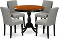 East West Furniture AMAB5-BCH-06 5 Piece Dining Set Includes a Round Kitchen by EastWestFurniture