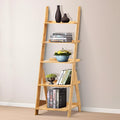 DOUSY- 5-Tier Bamboo Ladder Shelf Ladder Bookshelf Plant & Flower Stand Bookcase by DOUSY
