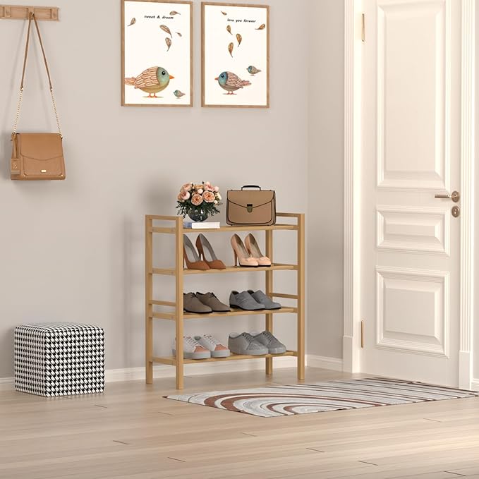 Haddockway Bamboo Shoe Rack for Closet, Free Standing Shoe Organizer - Image 2
