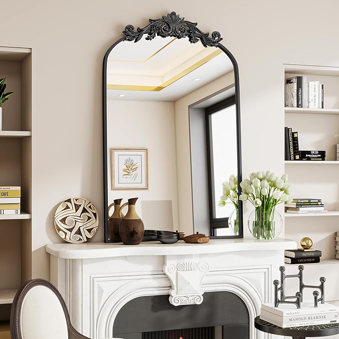 Vintage Arched Bathroom Mirror, 24x36 Inch Retro Wall Mounted Vanity Mirror - Image 5